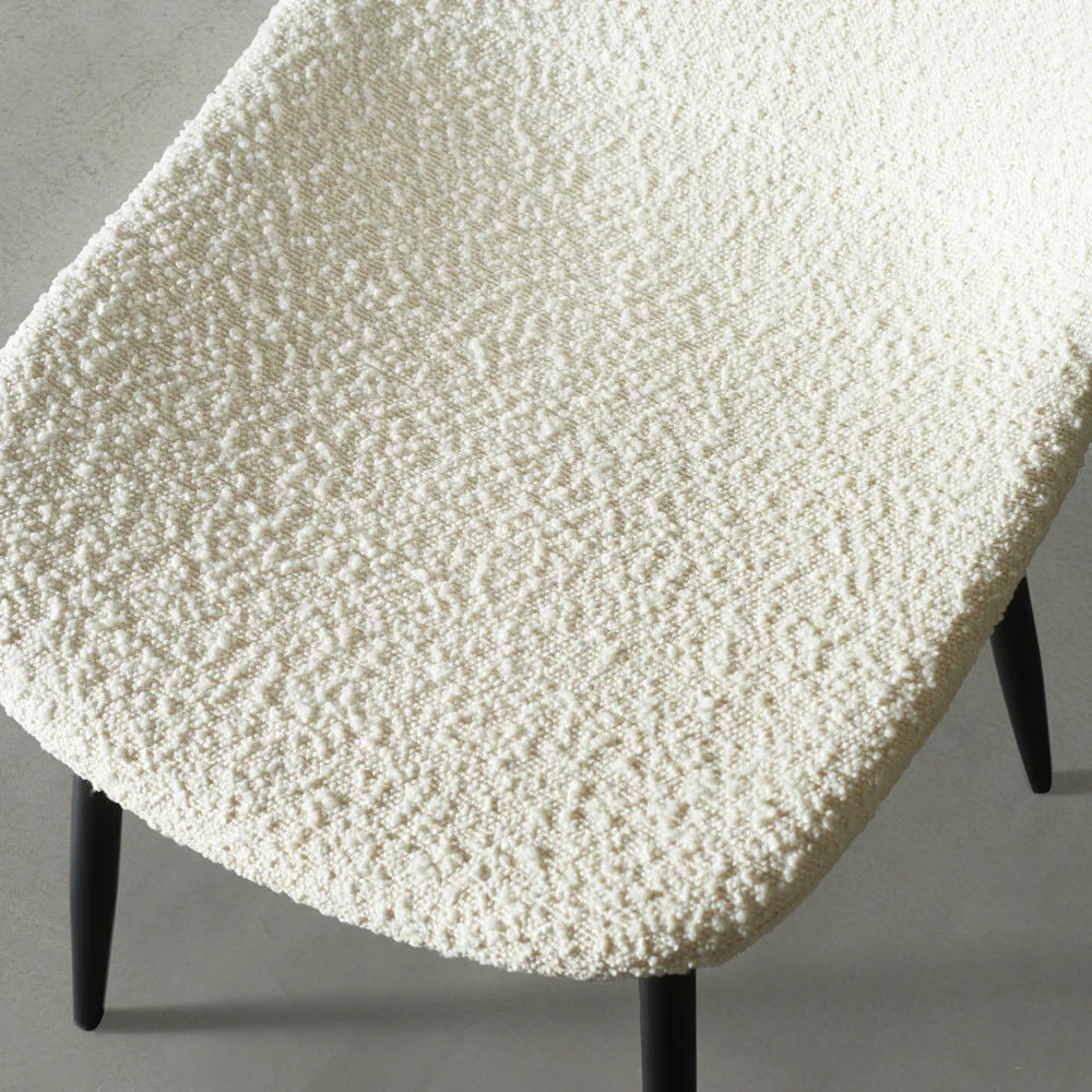 MILAN - Cream Boucle Dining Chair - Image 3