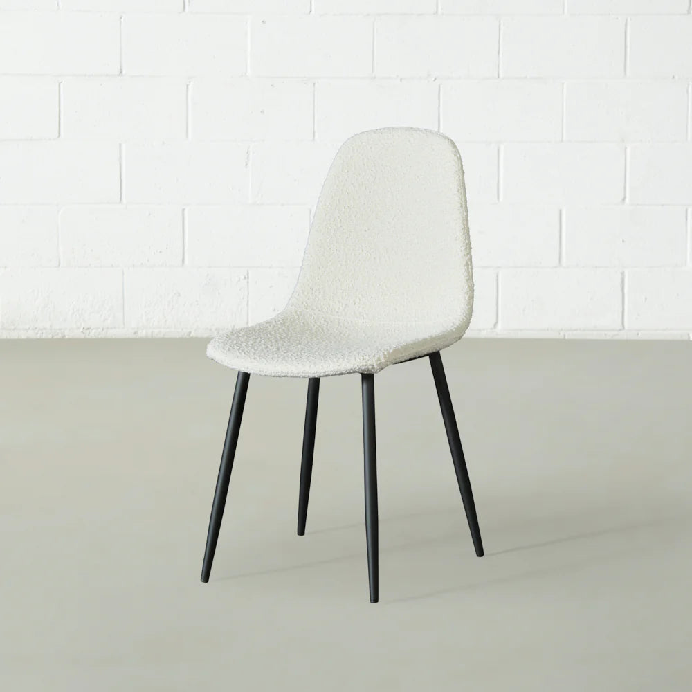 MILAN - Cream Boucle Dining Chair - Image 4