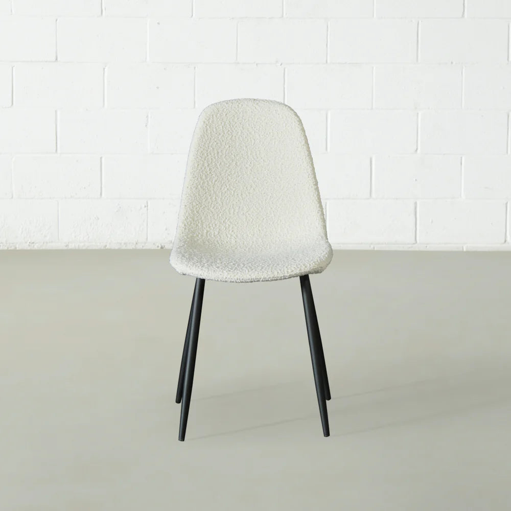 MILAN - Cream Boucle Dining Chair - Image 5