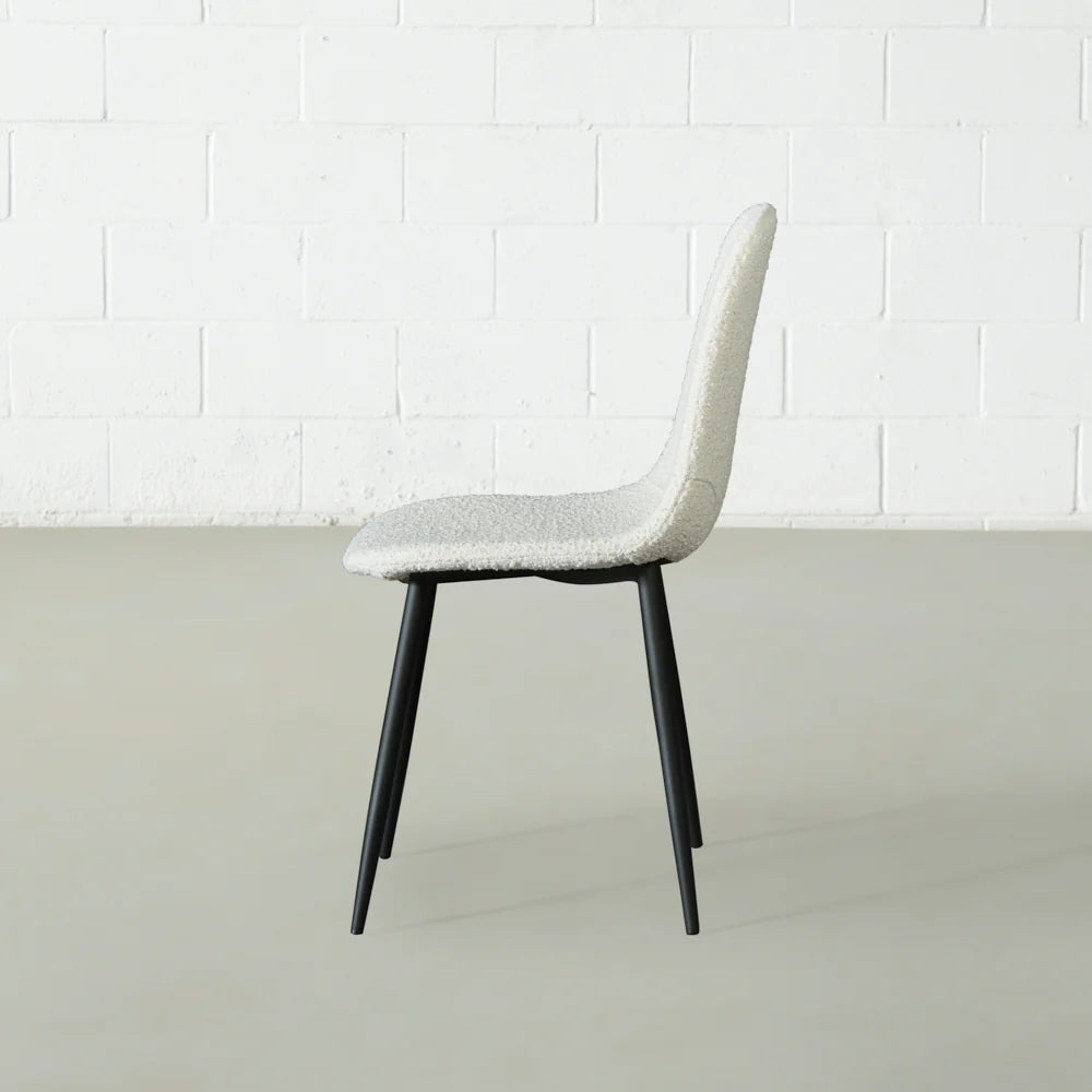 MILAN - Cream Boucle Dining Chair - Image 6