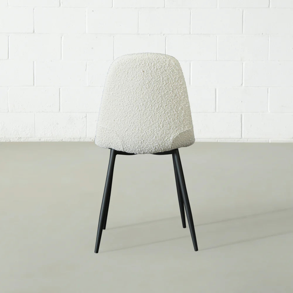 MILAN - Cream Boucle Dining Chair - Image 7