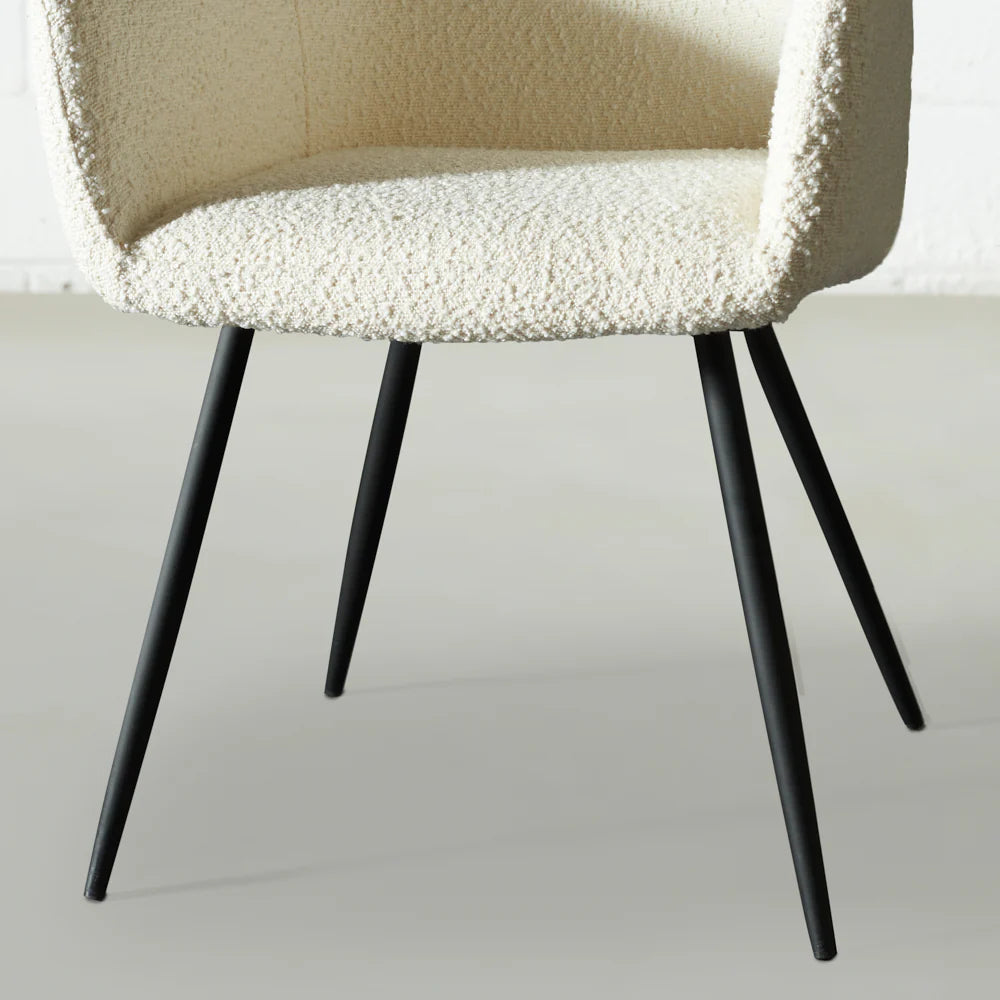 MILAN - Cream Boucle Armchair - Image 3