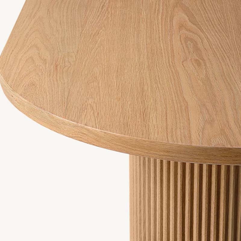 Oblong Natural Oak Wood Dining Table Modern Wood Dining Table Set 6 Seater - Image 2