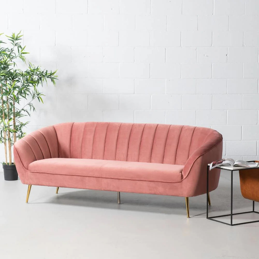 AUDREY - Pink Velvet Sofa - Image 2