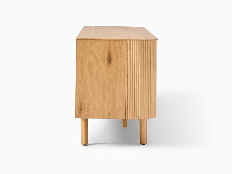 Oak Veneer Over Engineered Wood Top Cabinet Solid Wood Legs Storage Cabinet - Image 3