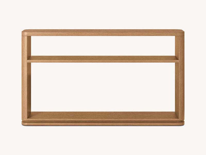 Light Oak Wooden Console Table Oblong and Storage Living Room Console - Image 2