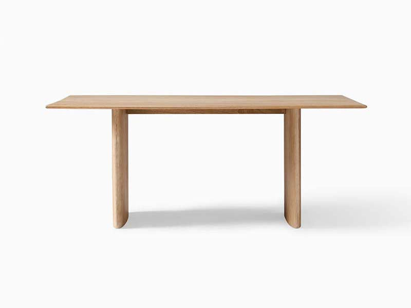 Natural Color Solid Wooden Dining Table Modern Substantial Dining Table with Graceful Lines - Image 2
