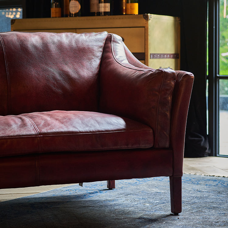 Antique Style Top Genuine Leather Sofa  Seater for 2 Sofa Set Living Room - Image 2