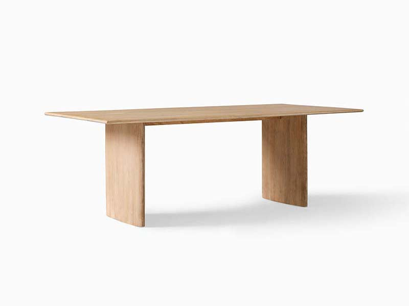 Natural Color Solid Wooden Dining Table Modern Substantial Dining Table with Graceful Lines - Image 4