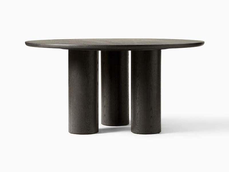 Modern Rounded Corners and Chunky Legs Dining Table Living Room Dining Table - Image 2