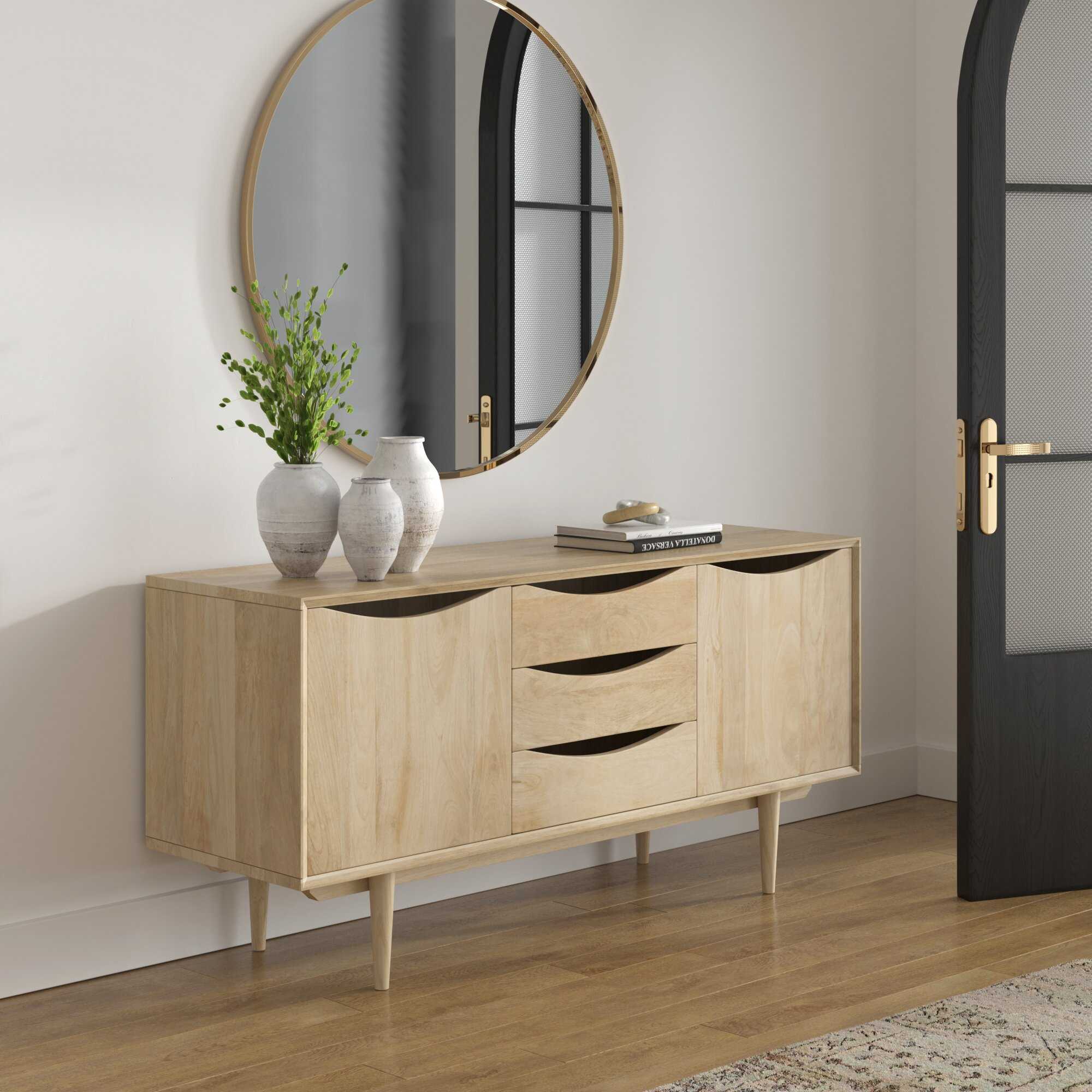 Natural Hayes Solid Mango Wood Credenza - Image 5