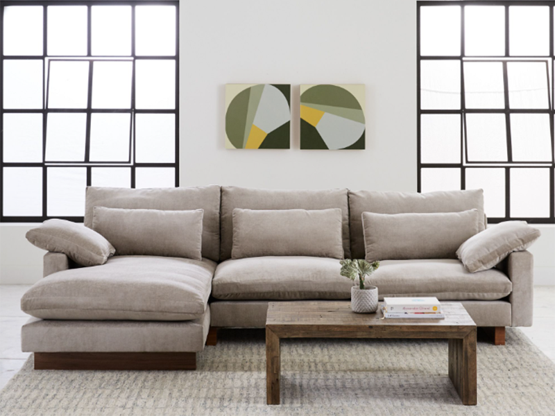 New Style Harmony 3-Piece Ottoman Linen Sectional Couch Sofa Sectional Custom Size Sectional Couch Sofa - Image 2