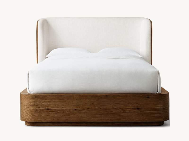 Faddish Madero Modern Oak Wooden Bed Wholesale Custom Color Bed With Fabric Shelter - Image 2