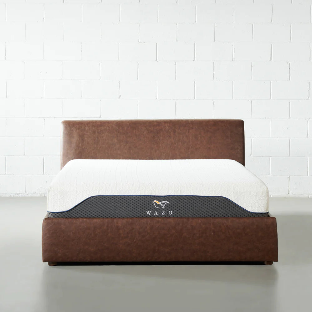 HARPER - Brown Vegan Leather Lift Up Storage Platform Bed - FINAL SALE - Image 2