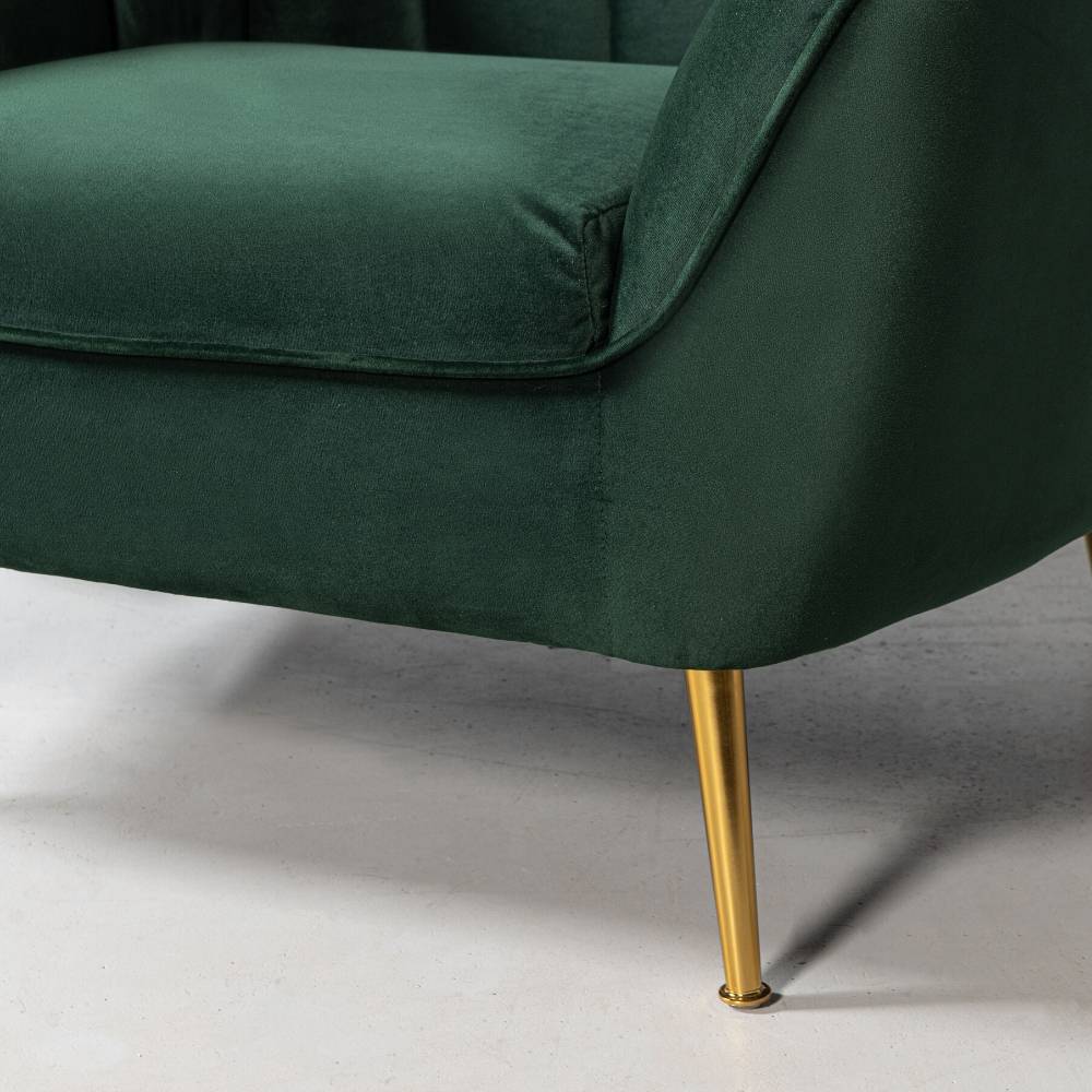 AUDREY - Green Velvet Chair - Image 4