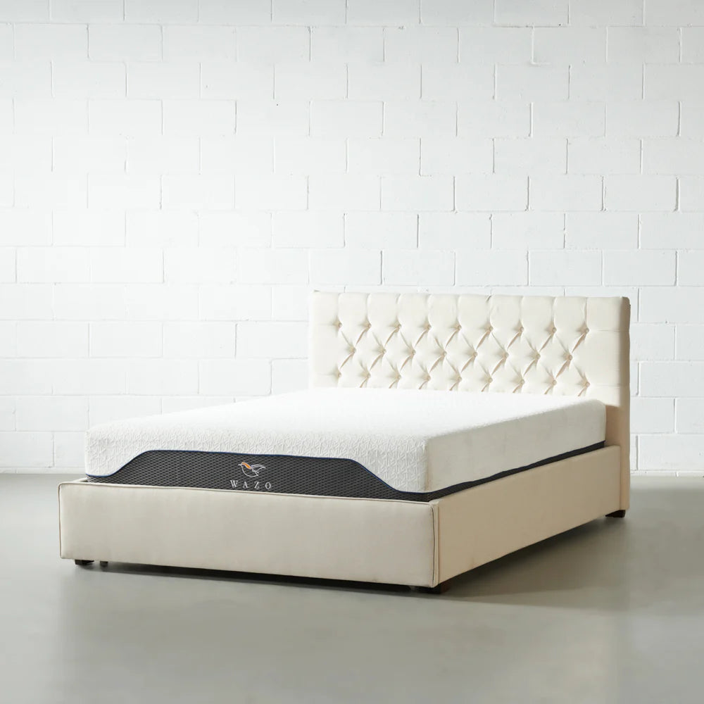 AMARA - Beige Fabric Bed - Image 2
