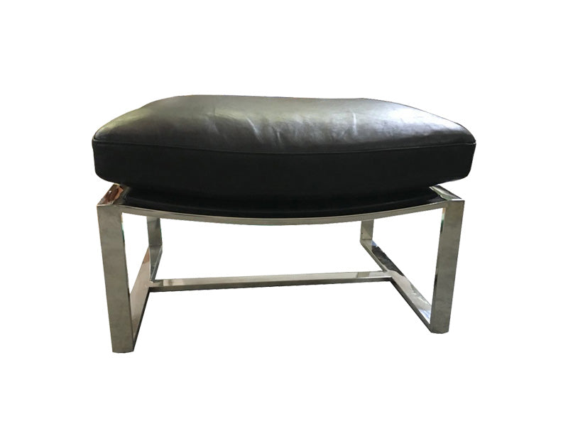 Black Ottoman,Genuine Leather Ottoman,Living Room Ottoman - Image 2