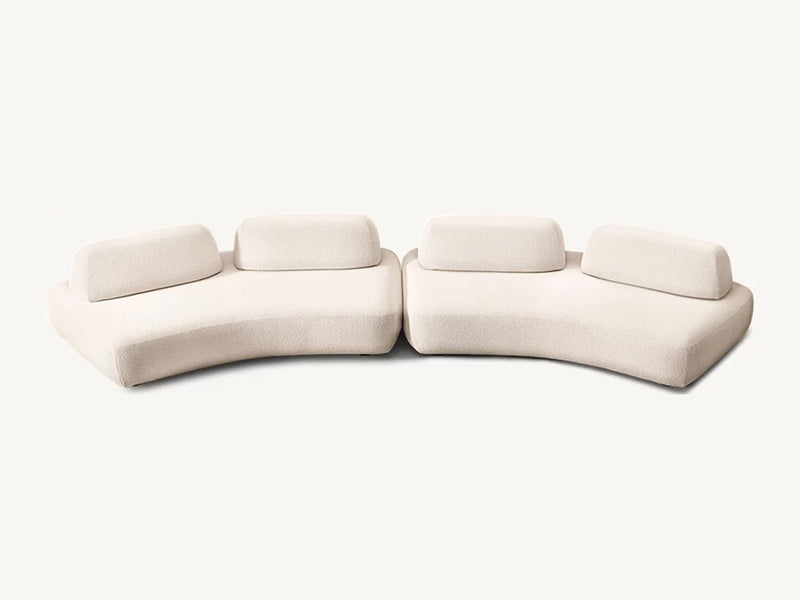 Modern White Linen Fabric and Feather Sofa - Image 2