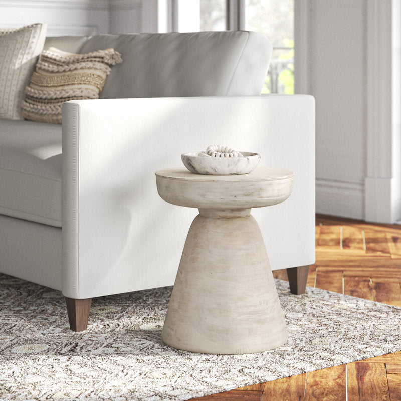 Briar Neutral Drum Wooden Accent Table - Image 3