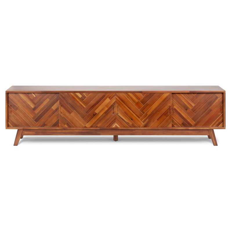 Brown Quinn Acacia Solid Wood TV Stand - Image 2