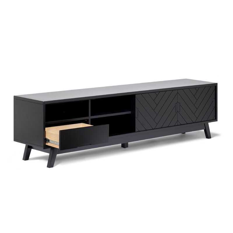 Black Quinn Acacia Solid Wood TV Stand - Image 4