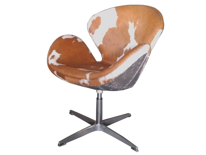 Aviator Cow Hide Leather Swan Chair - Image 2