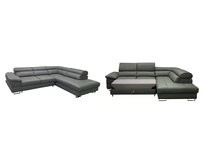 Grey Sofa Bed,Lounge Sofa Bed,Pu Sofa Bed,Genuine Leather Sofa Bed,Living Room Sofa Bed For Leisure - Image 3