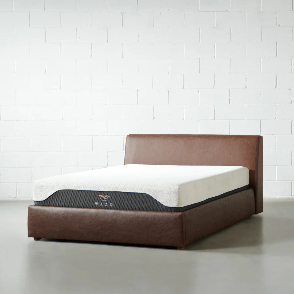 HARPER - Brown Vegan Leather Lift Up Storage Platform Bed - FINAL SALE - Image 3