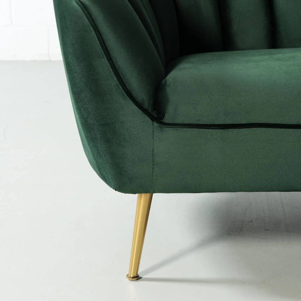 AUDREY - Green Velvet Sofa - Image 4
