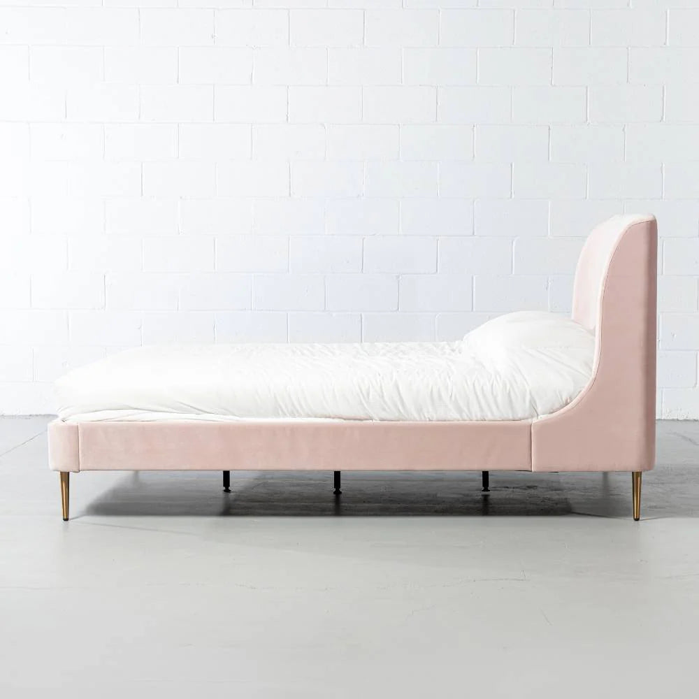 MEREDITH - Pink Velvet Bed - Image 4