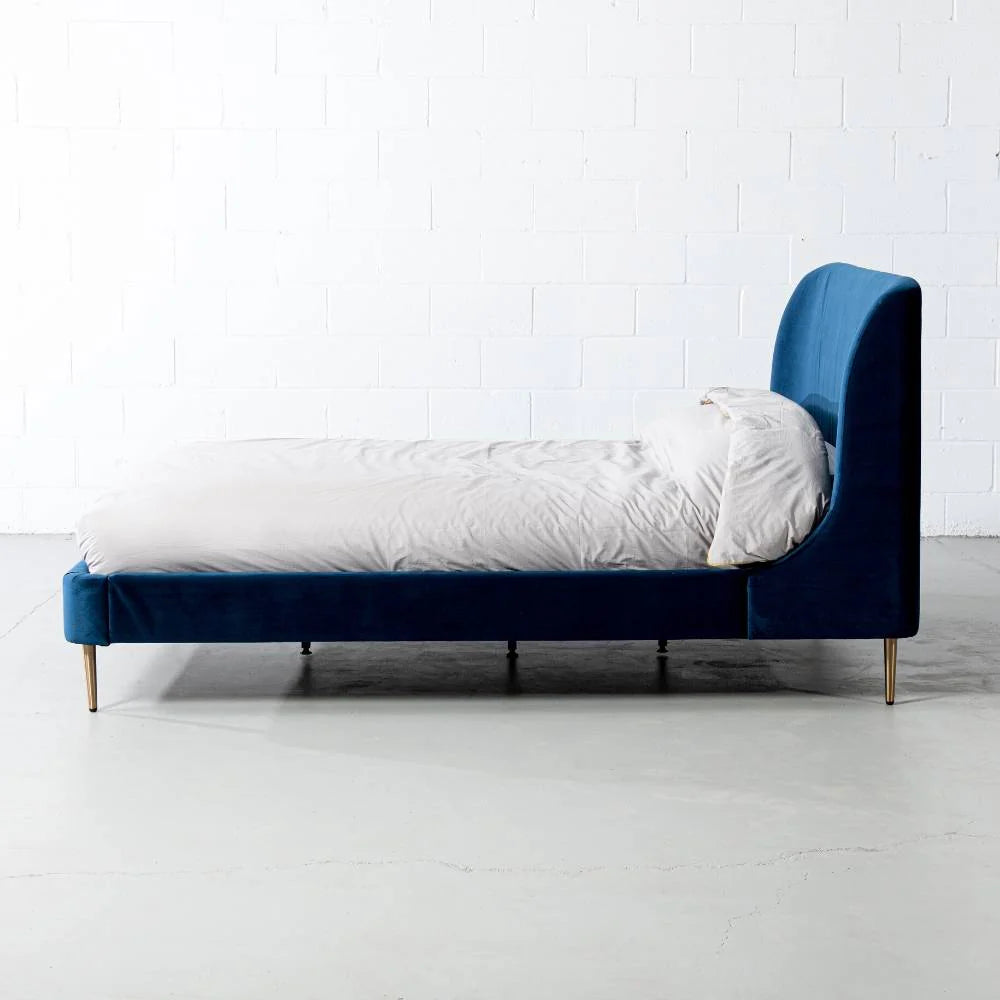 MEREDITH - Dark Blue Velvet Bed - FINAL SALE - Image 2
