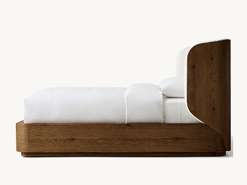 Faddish Madero Modern Oak Wooden Bed Wholesale Custom Color Bed With Fabric Shelter - Image 3