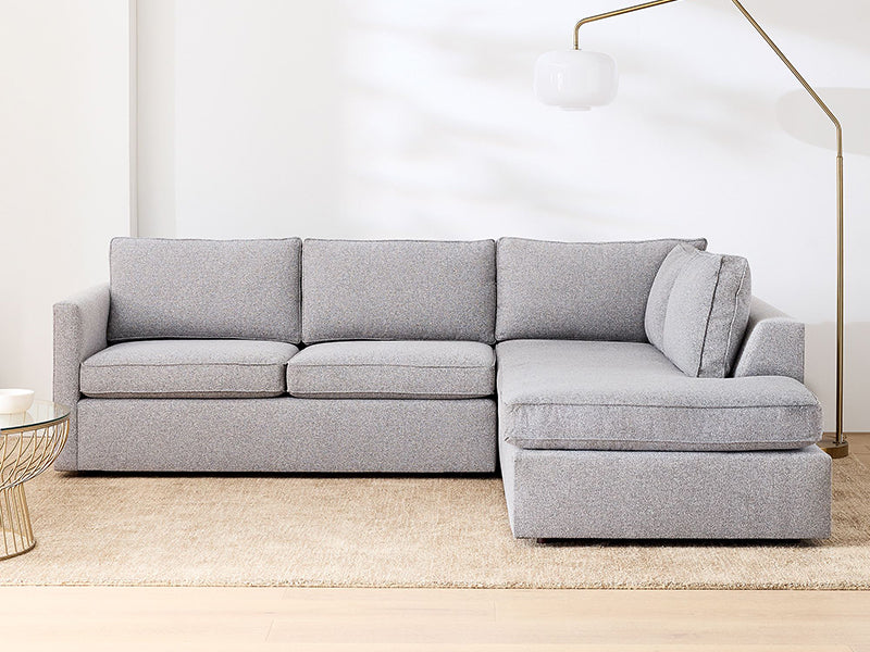 Faddish Harris Bumper Chaise Fabric Sectional Couch Sofa Harmony Ottoman Linen Sectional Couch Sofa - Image 3
