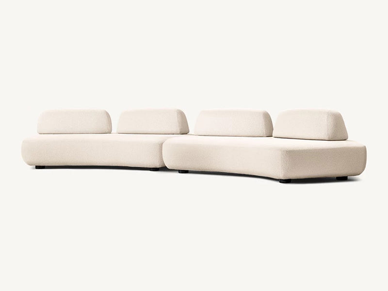 Modern White Linen Fabric and Feather Sofa - Image 3