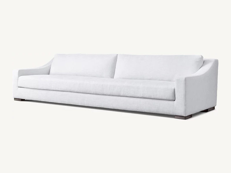 Modern White Linen Fabric and Feather Sofa with 2 Seats - Image 2