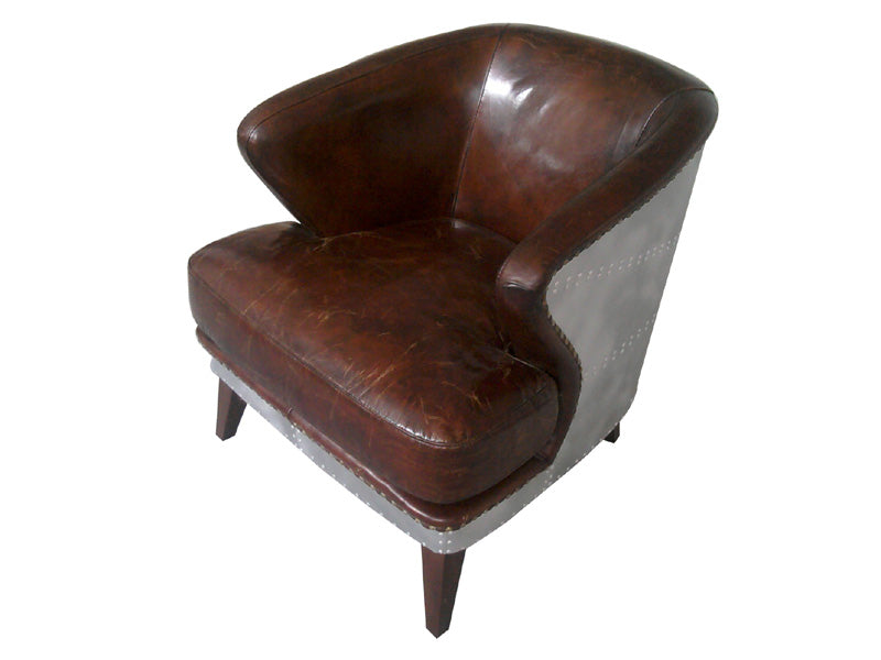 Antique Leather Aviator Spitfire Chair - Image 3
