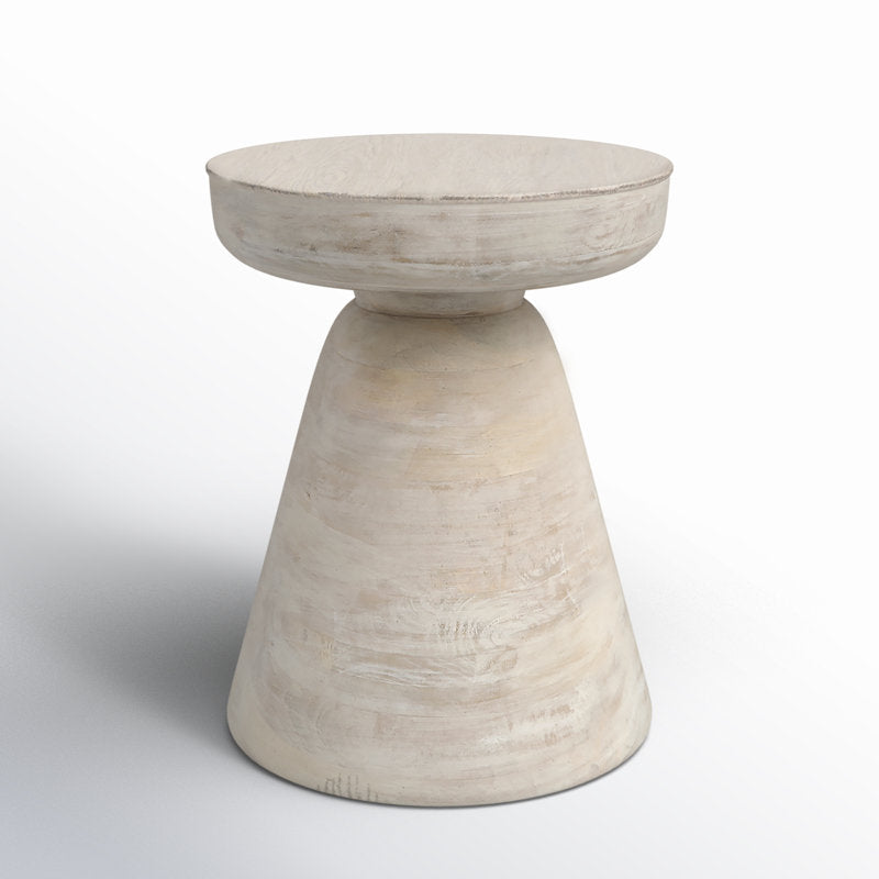 Briar Neutral Drum Wooden Accent Table - Image 4