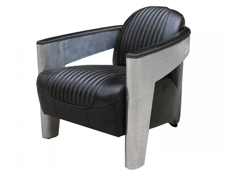 Aluminium and Antique Leather Tomcat Armchair - Image 3