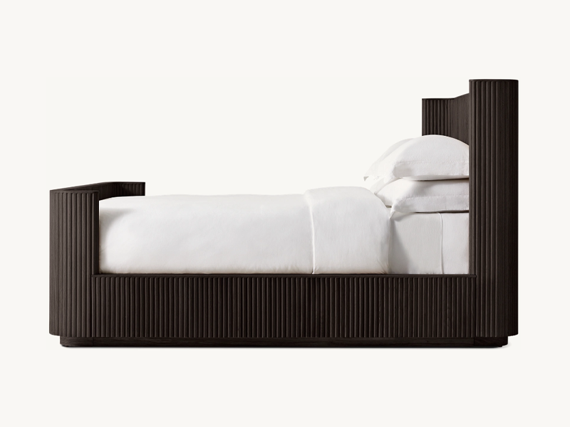 Wholesale Bedroom European White Oak Bed Faddish Striated With Footboard - Image 3