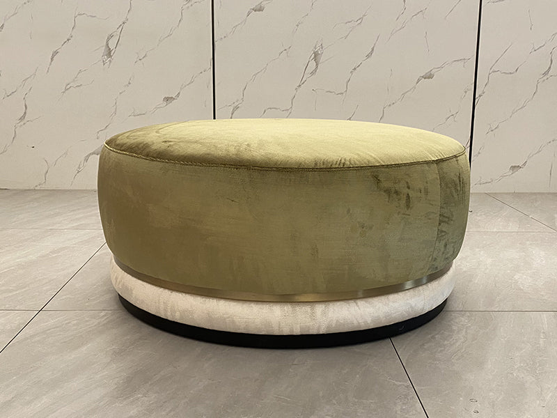Italian Handmade Luxury Living Room Furniture Velvet Ottoman Lounge Pouf Chair With Ottoman - Image 2