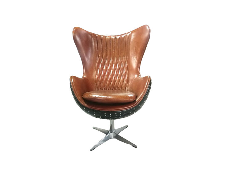 Black Leather Chair,High Back Leisure Chair,Rivets Back Chair - Image 4