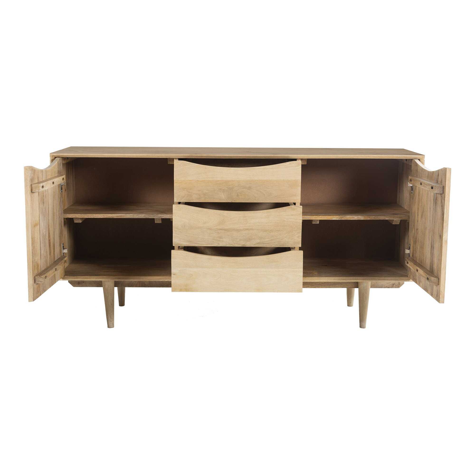 Natural Hayes Solid Mango Wood Credenza - Image 3