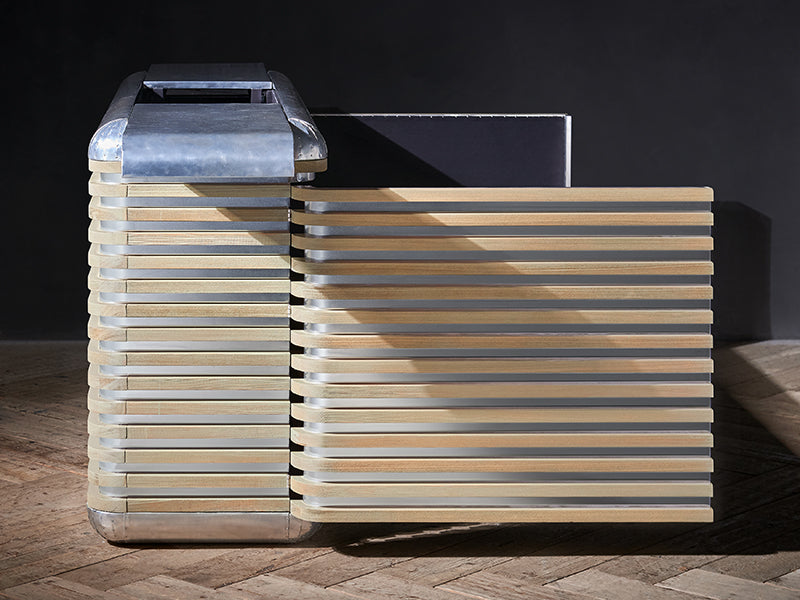 Trace Striated Aluminum Credenza Cabinets Custom Size and Color Storage Cabinets - Image 3