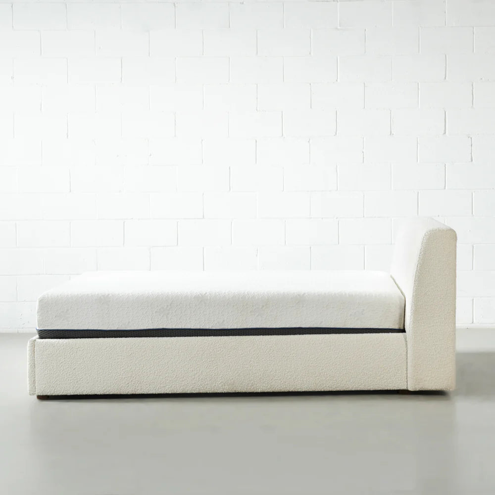 HARPER - Cream Boucle Fabric Lift Up Storage Platform Bed - Image 4