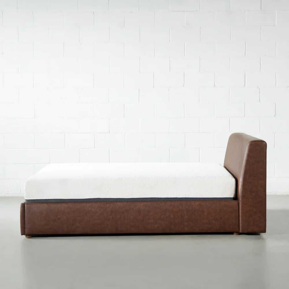HARPER - Brown Vegan Leather Lift Up Storage Platform Bed - FINAL SALE - Image 4