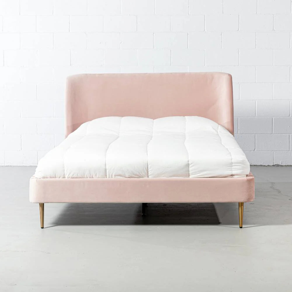 MEREDITH - Pink Velvet Bed - Image 3
