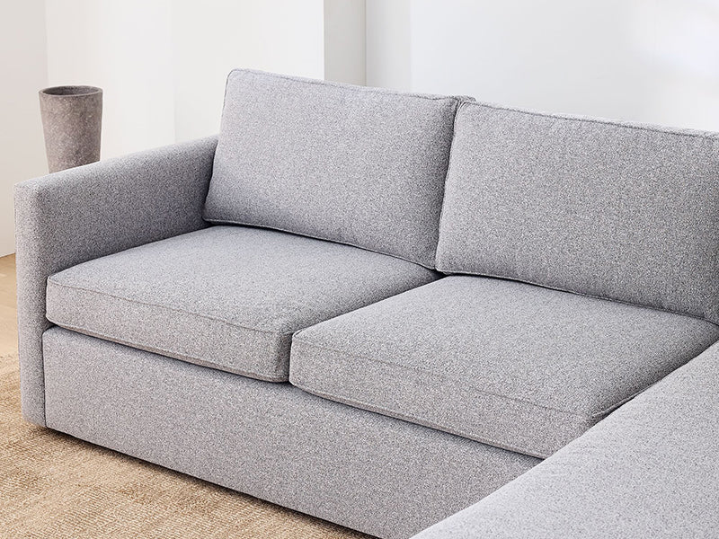 Faddish Harris Bumper Chaise Fabric Sectional Couch Sofa Harmony Ottoman Linen Sectional Couch Sofa - Image 2