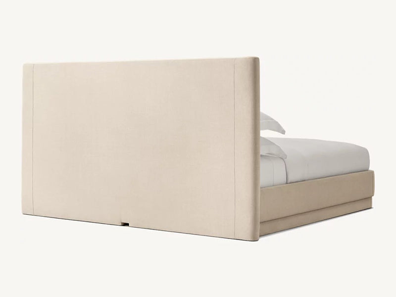 Fabric and Oak Solid Wood Bed Faddish Modern Style Bedroom Bed - Image 3