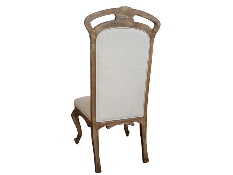 French Style Antique Wood Frame Dining Chair - Image 2