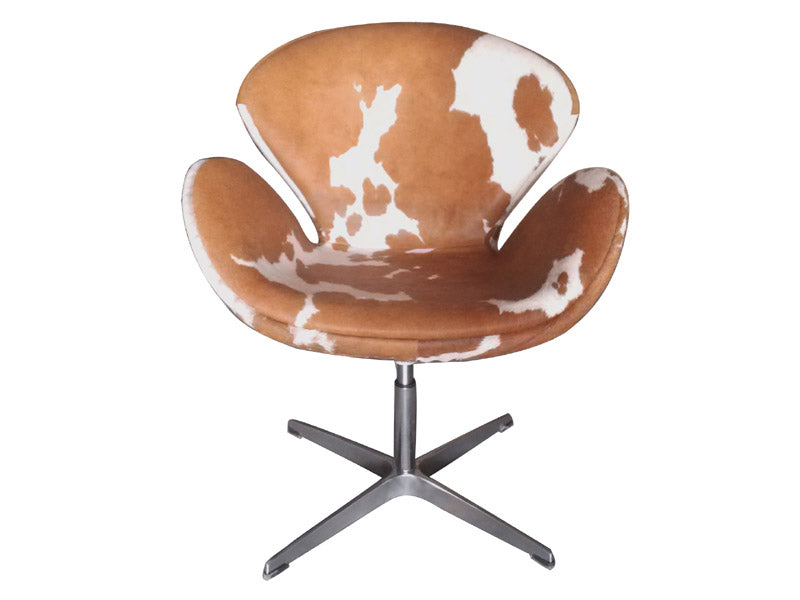 Aviator Cow Hide Leather Swan Chair - Image 3